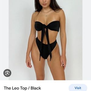 437 Swimwear Black Leo Top